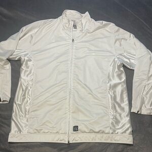 Nike Vtg Hoops Warmup White Track Jacket XXL 2XL Vintage Silver Tag Baggy Fit